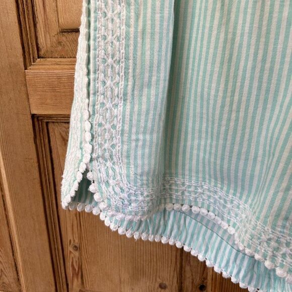 Vineyard Vines Shorts Tiffany Blue White Stripe Embroidery Pockets Elastic Small - Picture 3 of 11
